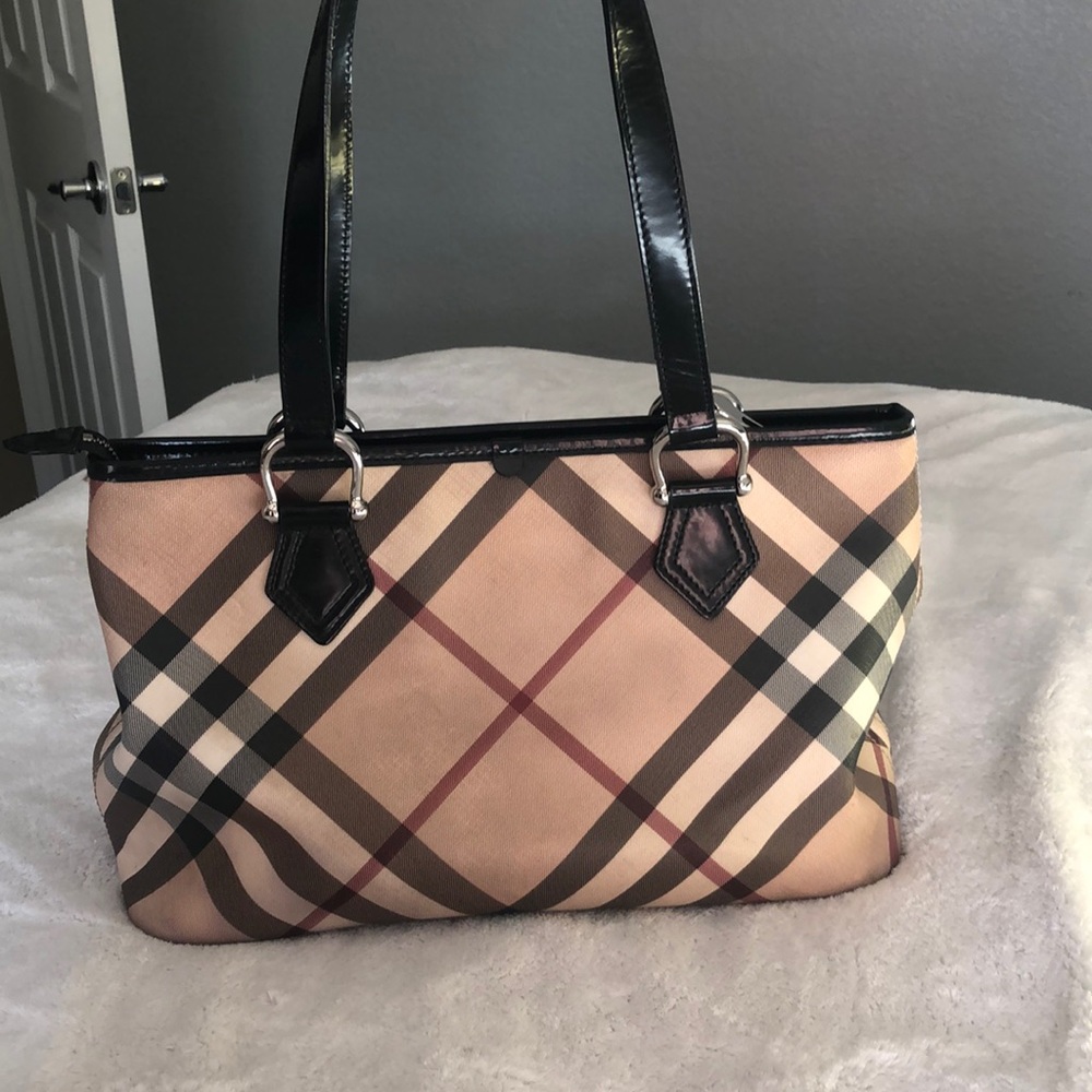 Burberry Patent Trim Nova Tote